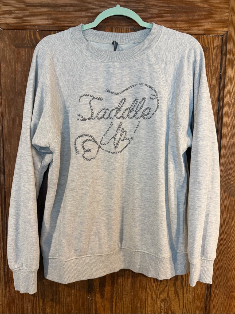 Light Gray 'Saddle Up' Graphic Sweatshirt